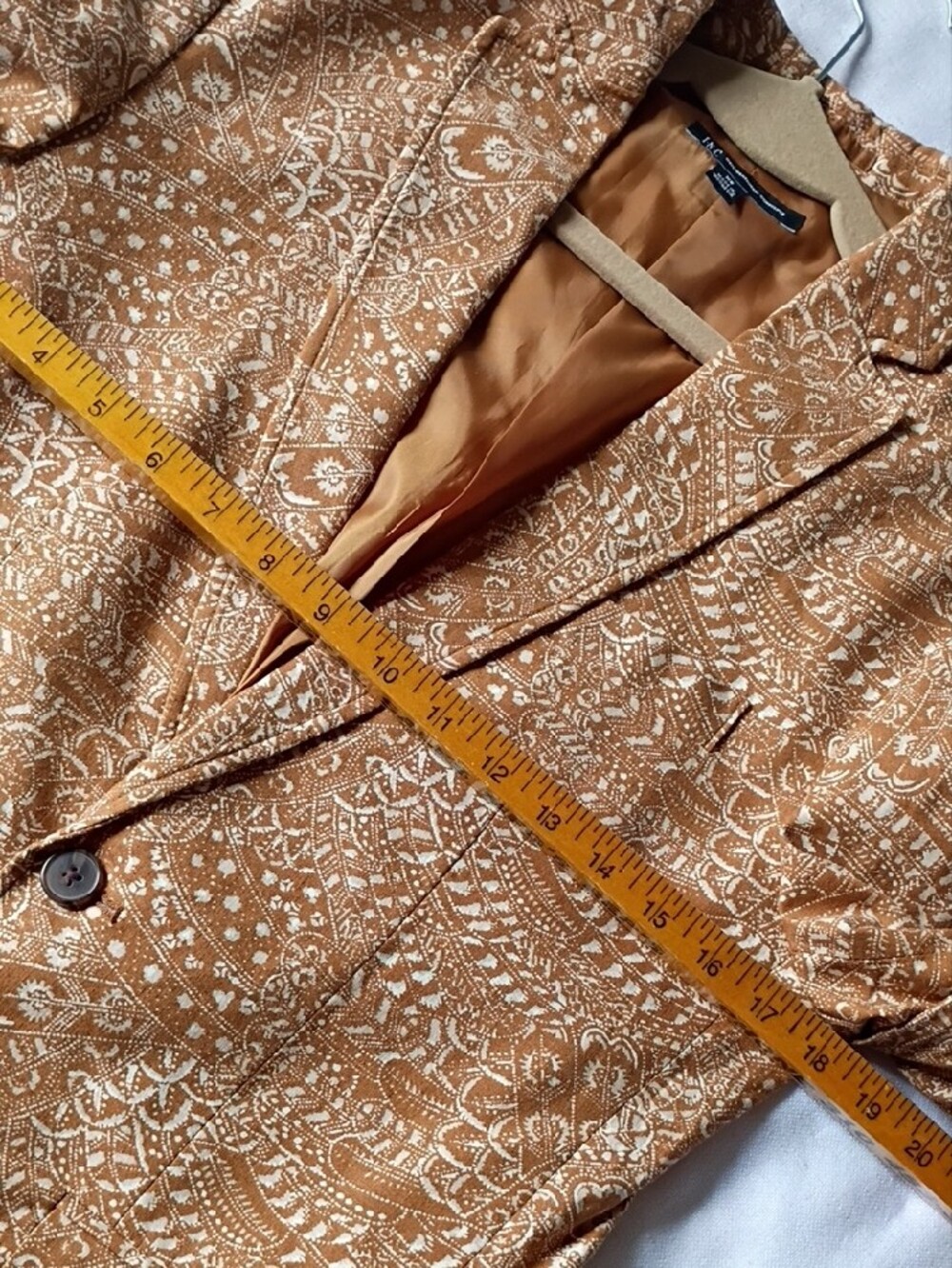 INC International Concepts Women's Brown Patterned Two-Piece Suit Size XS Linen - Picture 10 of 15